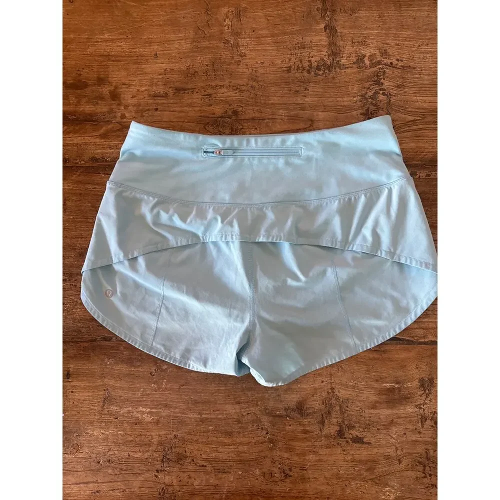 Lululemon baby blue running shorts Size 8